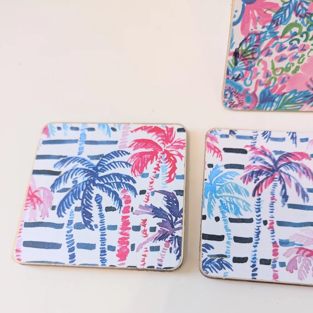 Set Of 4 Homemade Coasters Preppy Cottage Coastal Entertaining Hostess